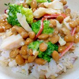 納豆の食べ方-チキン＆ブロッコリー♪